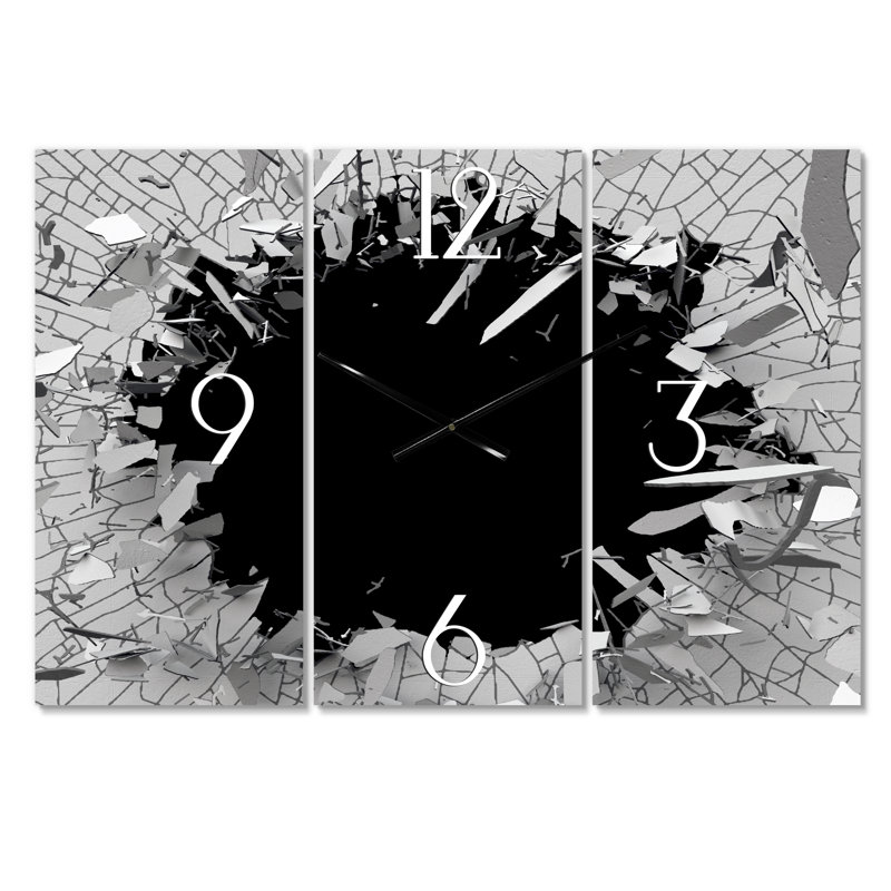 East Urban Home Oversized Abstract Broken Wall Clock & Reviews Wayfair.ca
